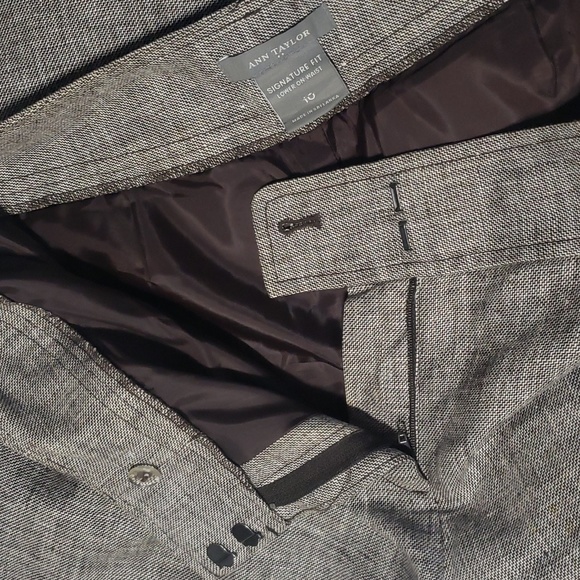 Ann Taylor Career Dress Pants Flat Front Wide Leg Linen Blend - Picture 10 of 11